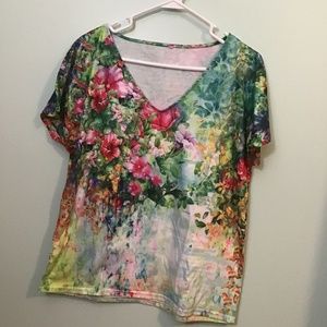 Floral v neck blouse